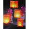 LED Flickering Garden Lantern Candles & Pink Orchids Canvas Wall Art
